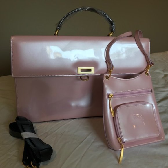 Stunning Pink Business Case/Purse with Matching Crossbody Satchel - Picture 4 of 8